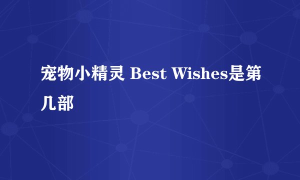宠物小精灵 Best Wishes是第几部