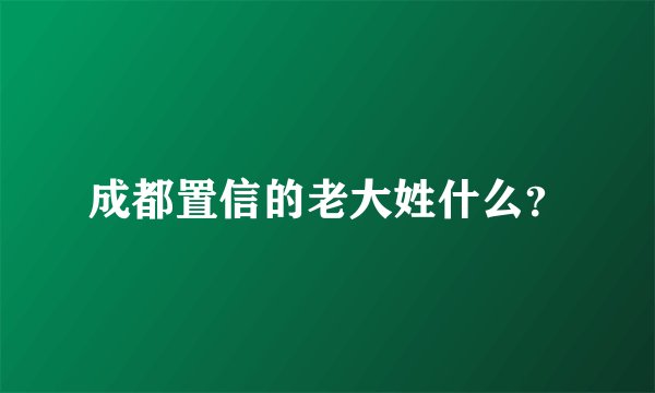 成都置信的老大姓什么？