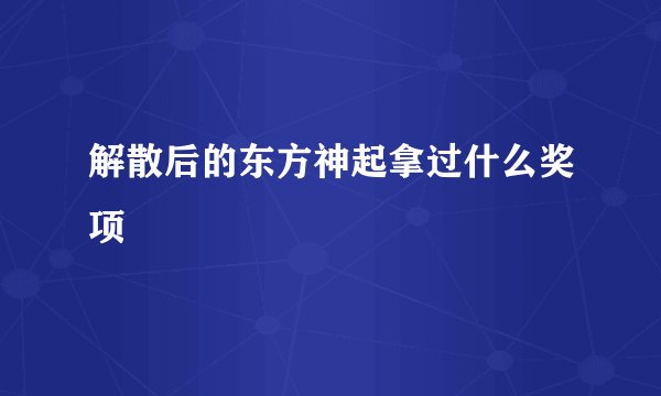 解散后的东方神起拿过什么奖项