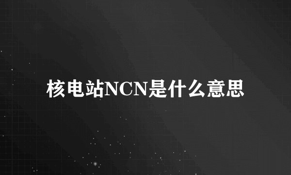 核电站NCN是什么意思
