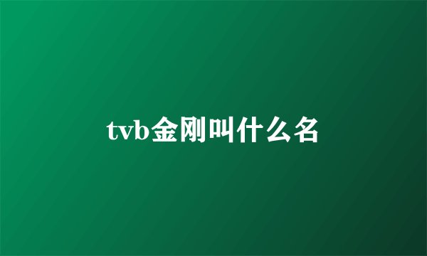 tvb金刚叫什么名
