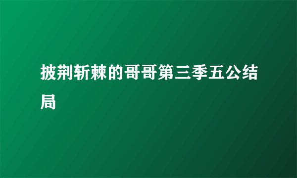 披荆斩棘的哥哥第三季五公结局