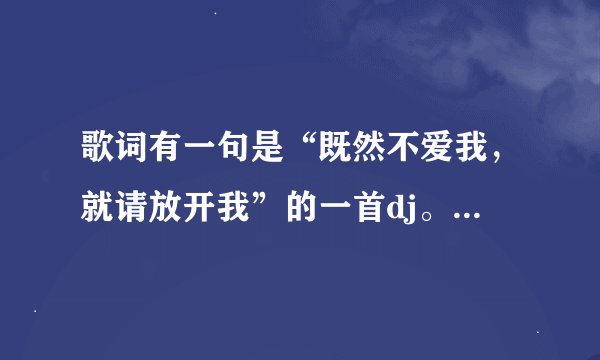 歌词有一句是“既然不爱我，就请放开我”的一首dj。是女生唱的，但我不知道歌名，谁能告诉我?