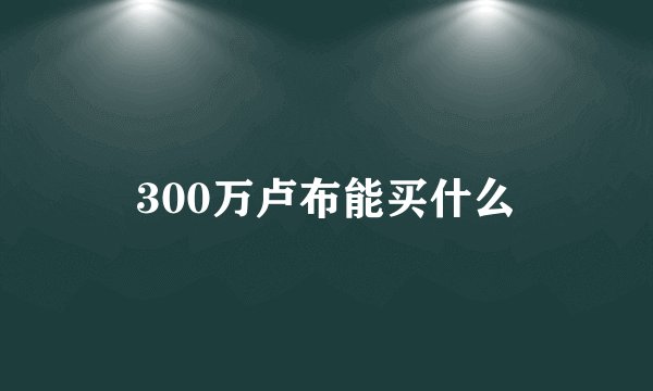 300万卢布能买什么