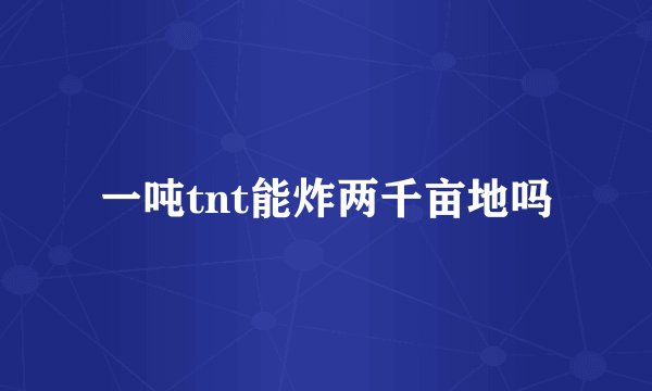 一吨tnt能炸两千亩地吗