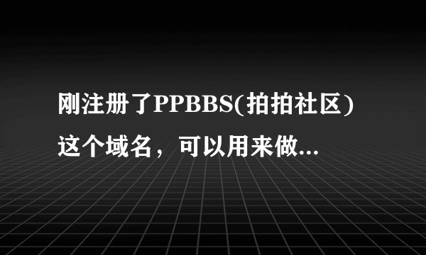 刚注册了PPBBS(拍拍社区)这个域名，可以用来做拍照片的社区吗？