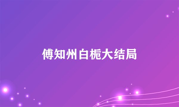 傅知州白栀大结局
