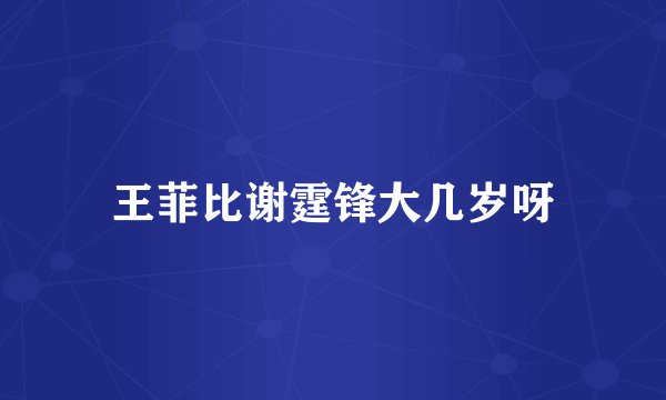 王菲比谢霆锋大几岁呀