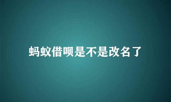 蚂蚁借呗是不是改名了