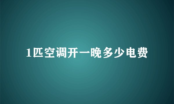 1匹空调开一晚多少电费