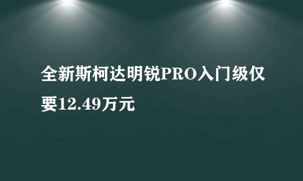 全新斯柯达明锐PRO入门级仅要12.49万元
