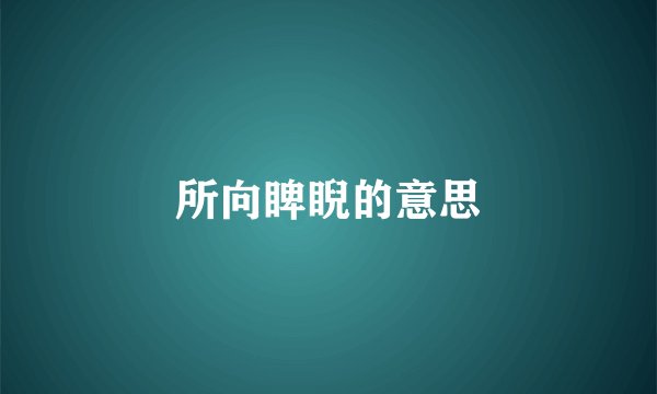 所向睥睨的意思