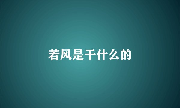 若风是干什么的