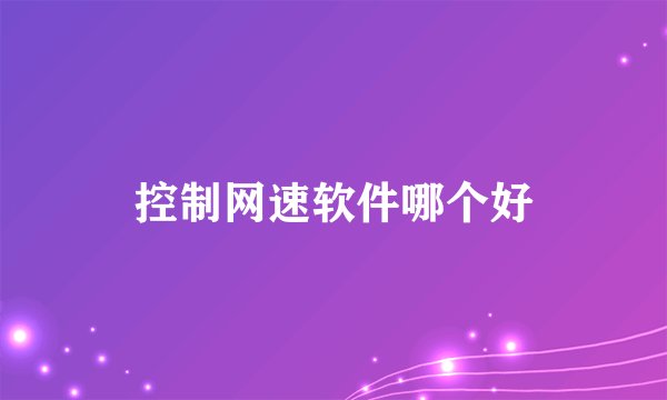 控制网速软件哪个好
