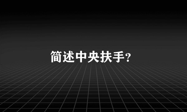 简述中央扶手？