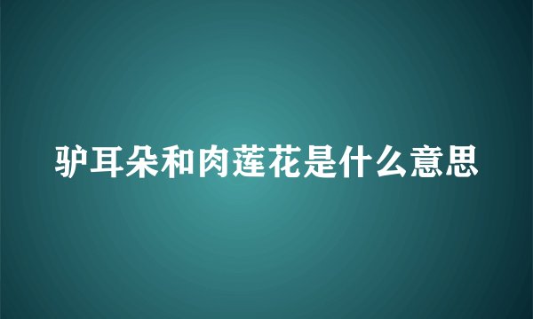 驴耳朵和肉莲花是什么意思