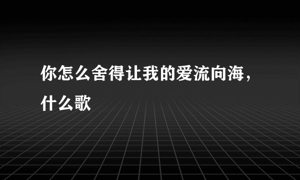 你怎么舍得让我的爱流向海，什么歌