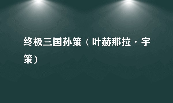 终极三国孙策（叶赫那拉·宇策)