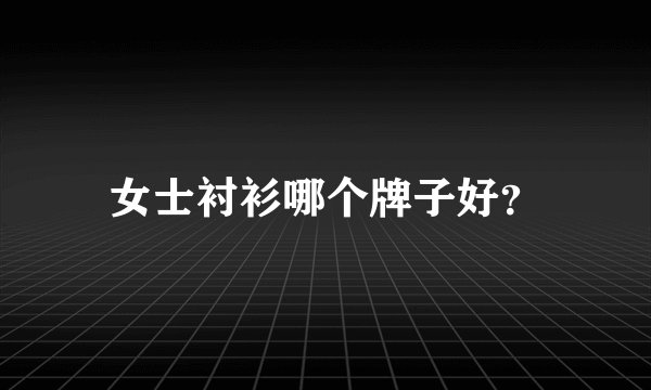 女士衬衫哪个牌子好？