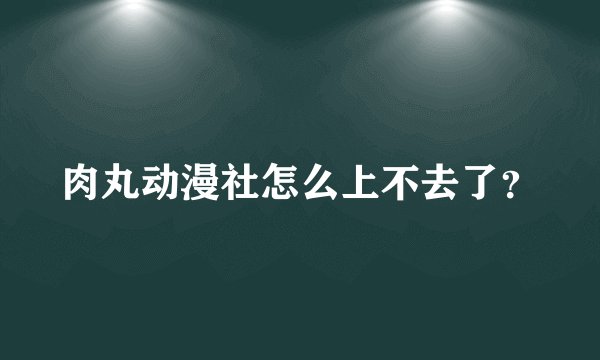 肉丸动漫社怎么上不去了？