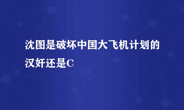沈图是破坏中国大飞机计划的汉奸还是C