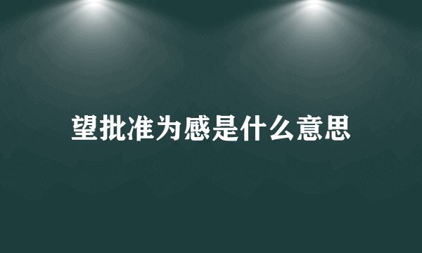 望批准为感是什么意思
