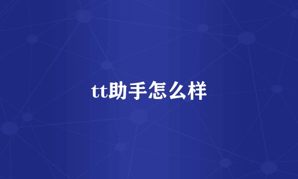 tt助手怎么样