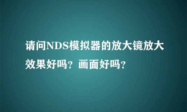 请问NDS模拟器的放大镜放大效果好吗？画面好吗？