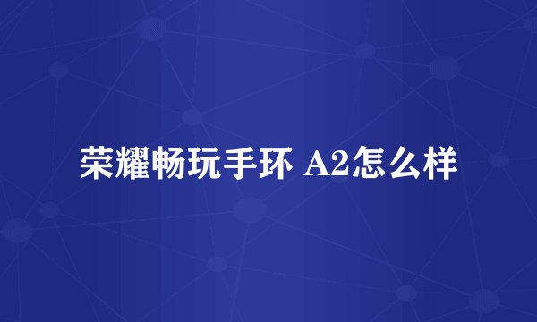 荣耀畅玩手环 A2怎么样