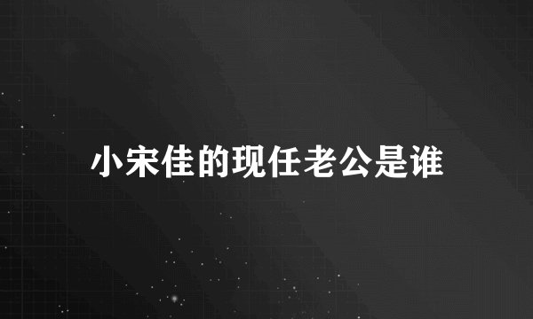 小宋佳的现任老公是谁