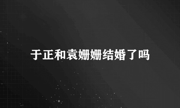于正和袁姗姗结婚了吗