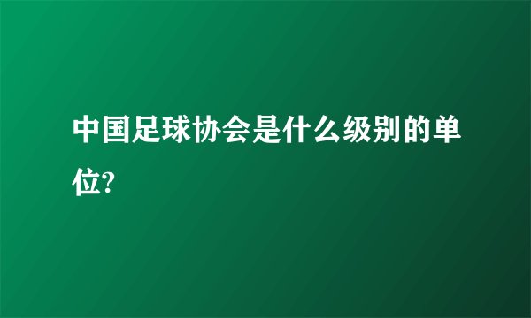 中国足球协会是什么级别的单位?