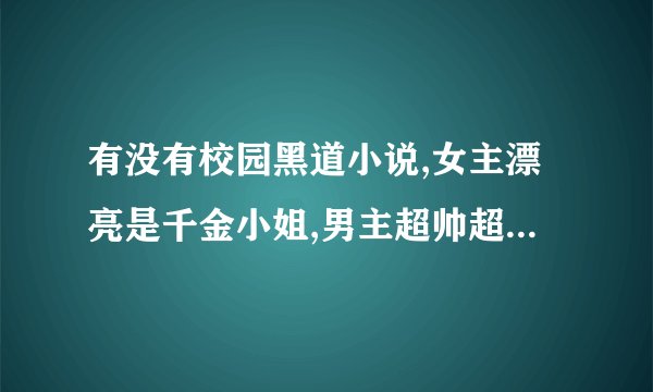 有没有校园黑道小说,女主漂亮是千金小姐,男主超帅超酷背景强大的，而且他们历经千辛万苦才在一起的那