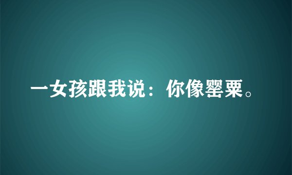 一女孩跟我说：你像罂粟。
