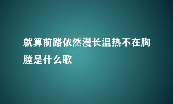 就算前路依然漫长温热不在胸膛是什么歌