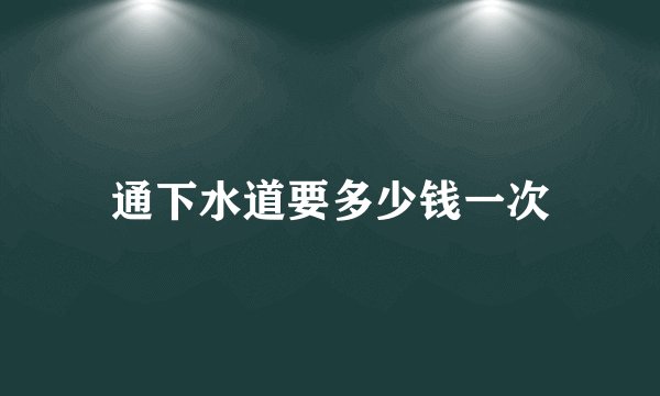 通下水道要多少钱一次