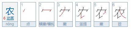 农笔画顺序