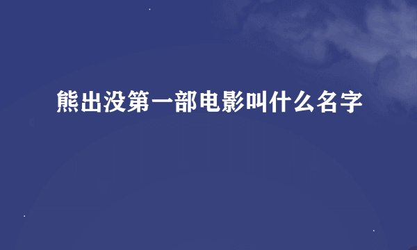 熊出没第一部电影叫什么名字