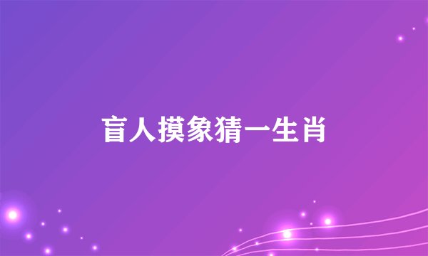 盲人摸象猜一生肖