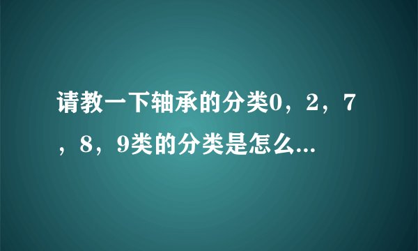 请教一下轴承的分类0，2，7，8，9类的分类是怎么分的啊？