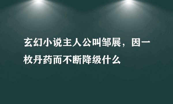 玄幻小说主人公叫邹展，因一枚丹药而不断降级什么