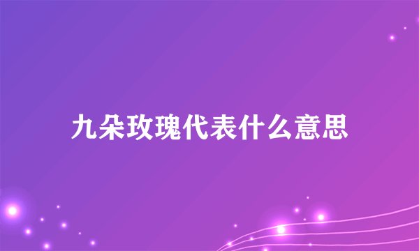 九朵玫瑰代表什么意思