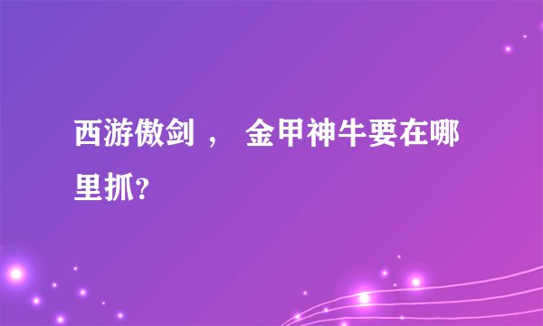 西游傲剑 ， 金甲神牛要在哪里抓？