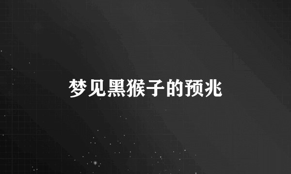 梦见黑猴子的预兆
