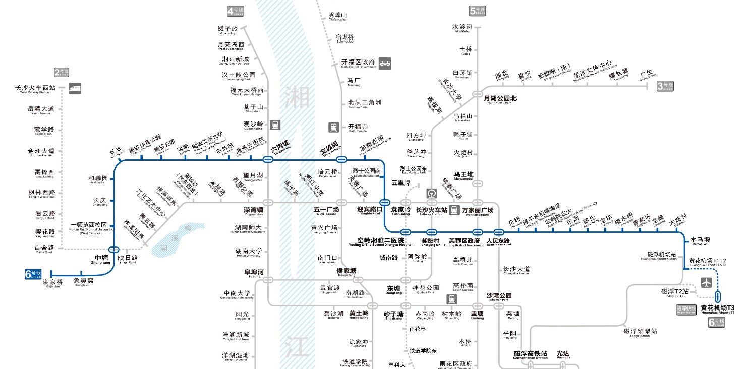 长沙6号地铁线的线路图