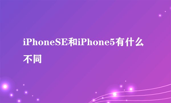 iPhoneSE和iPhone5有什么不同