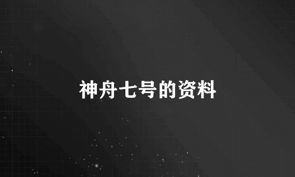 神舟七号的资料