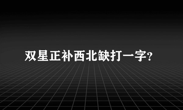 双星正补西北缺打一字？