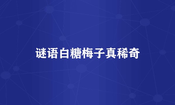 谜语白糖梅子真稀奇