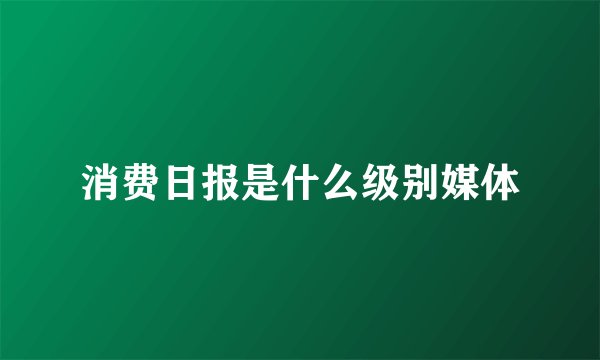 消费日报是什么级别媒体